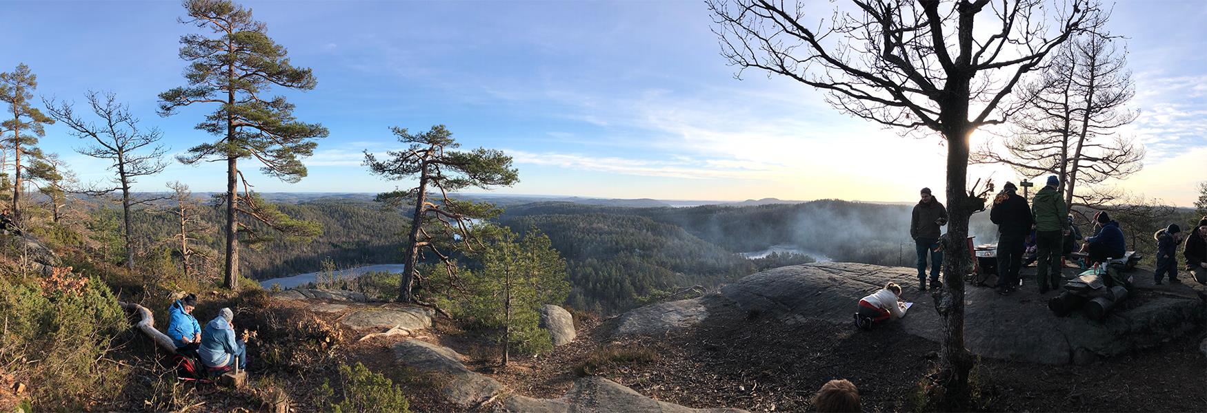 Nydelig utsikt fra Spellmannsfjellet mot Lille og Store Grøtvann.