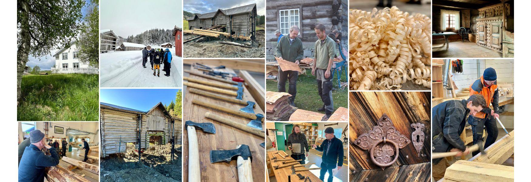 Collage tradisjonsbygg handverkarutdanning
