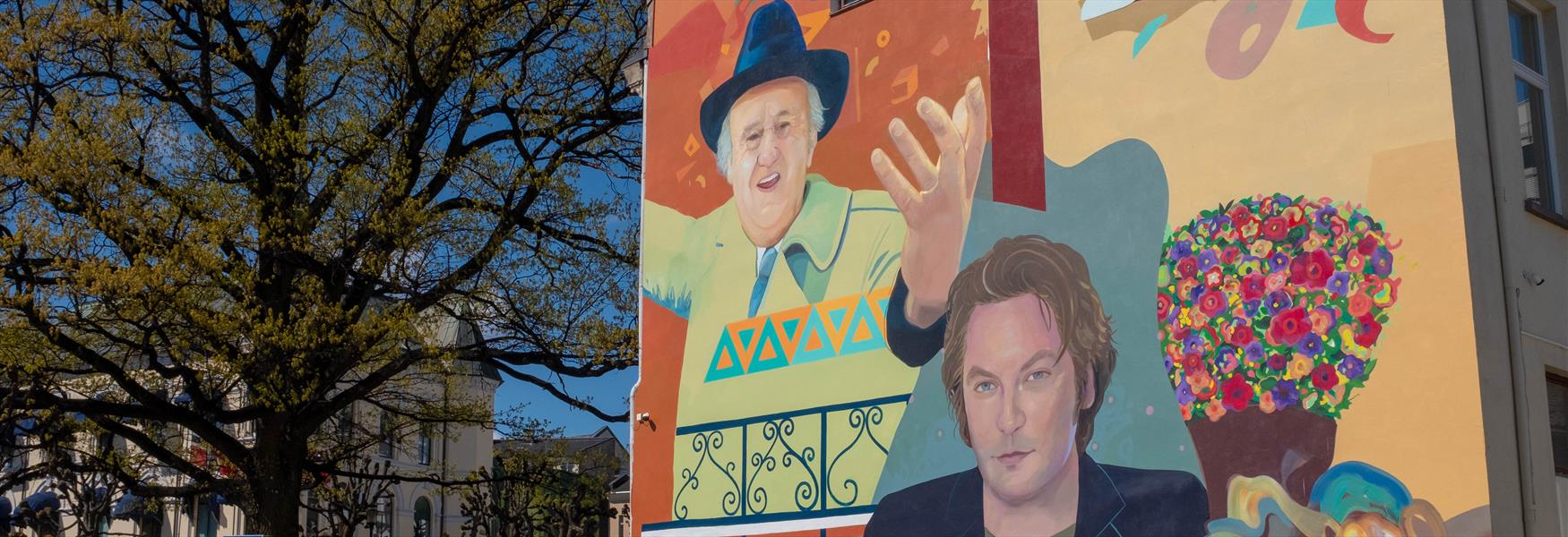 vegg med gatekunst i Skien