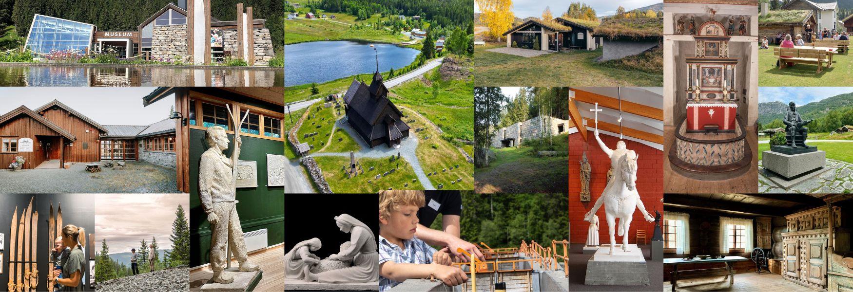 Collage med musea våre - Vest-Telemark museum