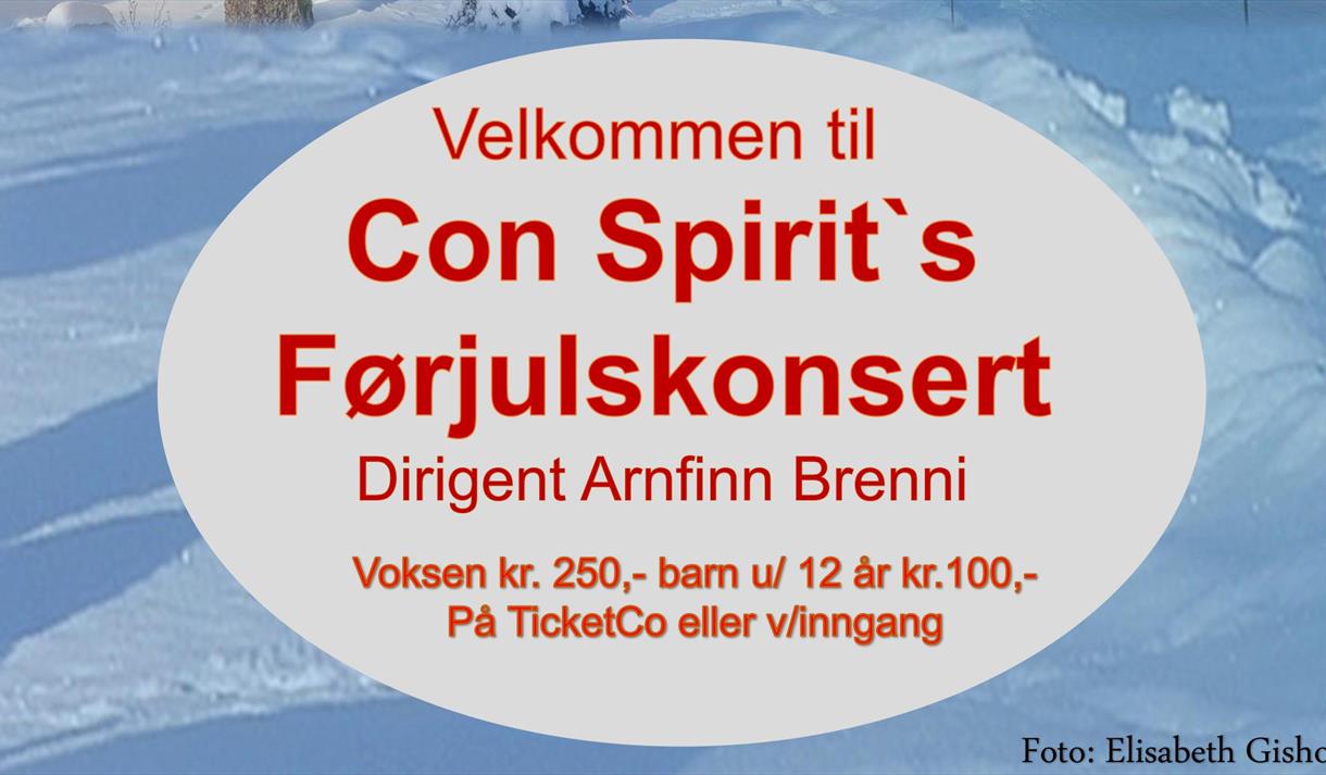 Plakat til "Con Spirit's førjulskonsert"