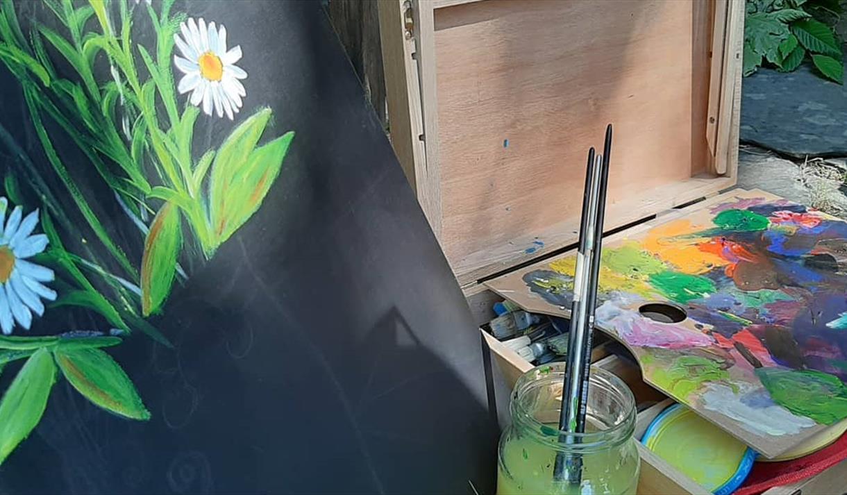 Kunstmalerutstyr. KUNSTKURS uke 31 på Nutheim Gjestgiveri