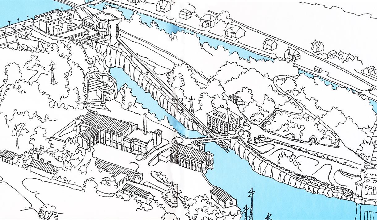 1994: Øvre Tinfos er tegnet slik området så ut i 1994.