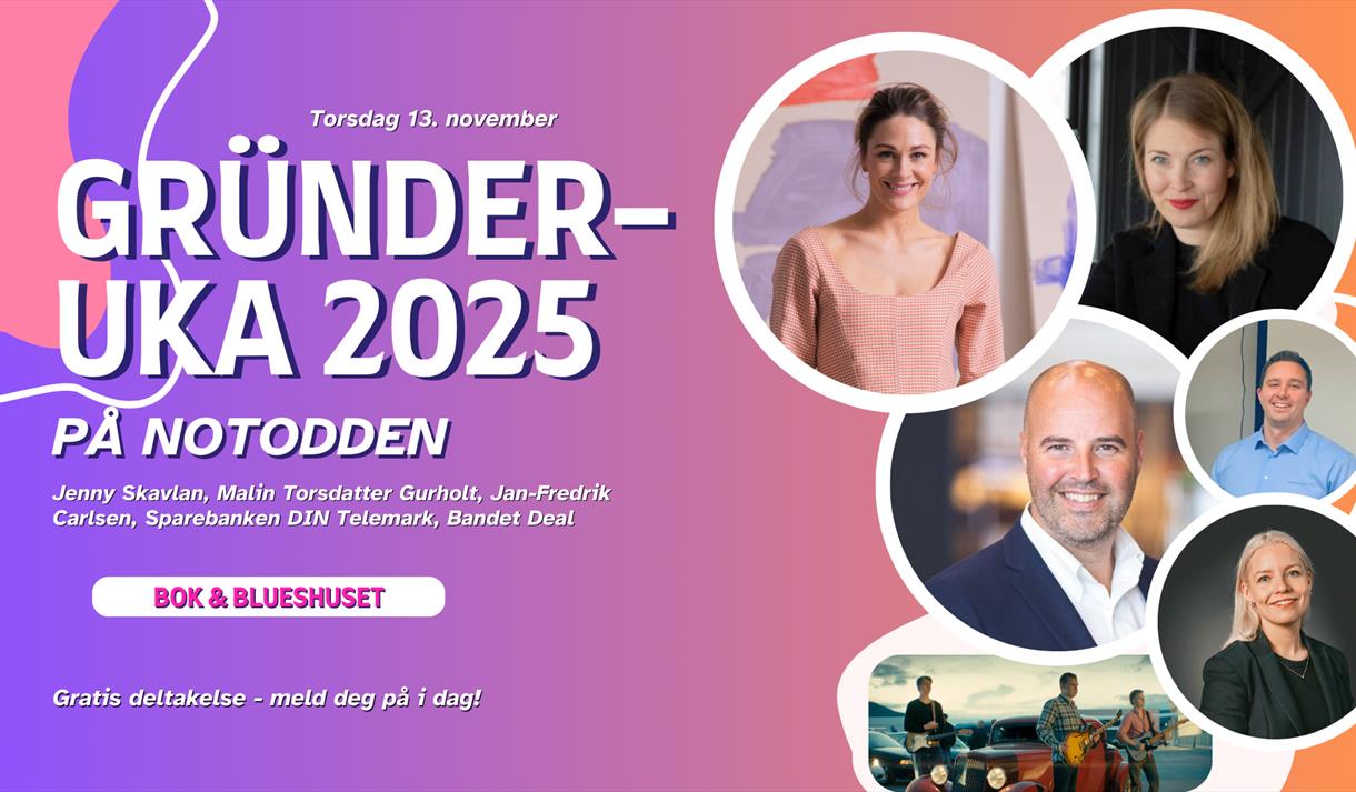 plakat til "Gründeruka på Notodden 2025"