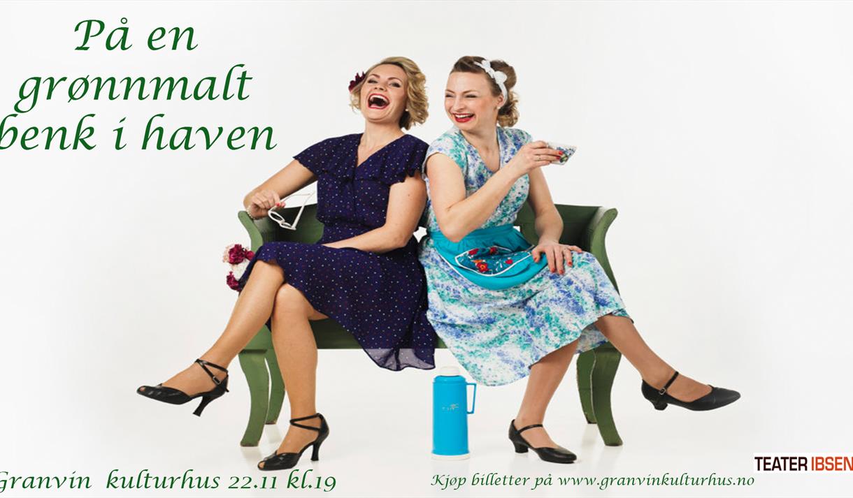 På en grønnmalt benk i haven