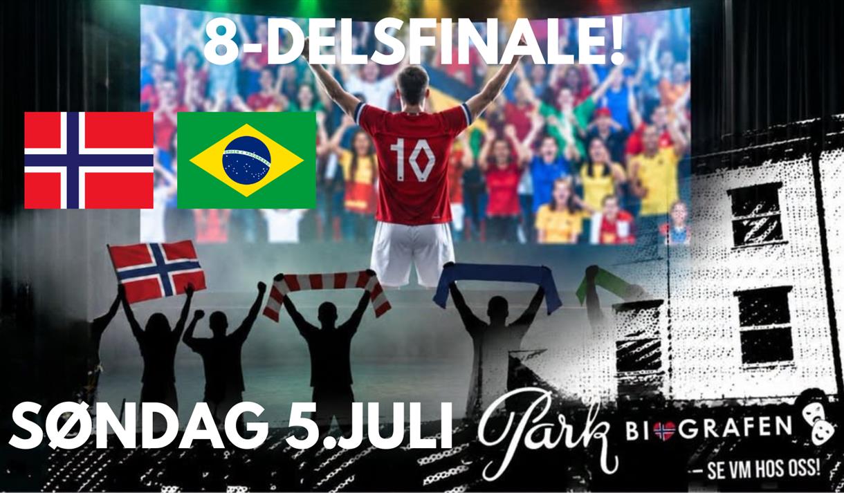 plakat til fotballkamp mellom Norge og Brasil