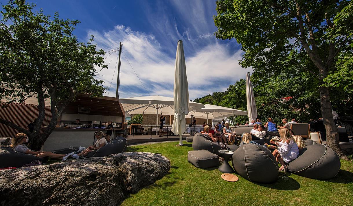plen med sitteputer på restaurant Tollboden Bakhagen