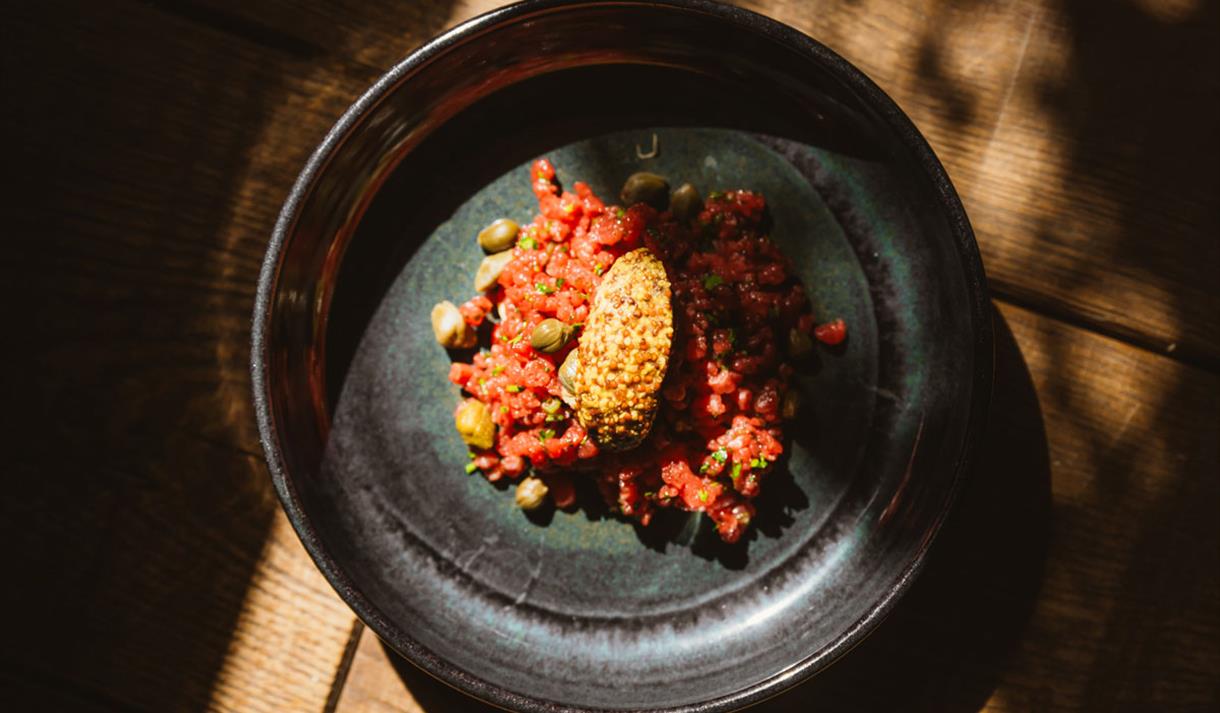 mat som serveres på Blikk Fjellbrasserie på Gaustablikk Fjellresort