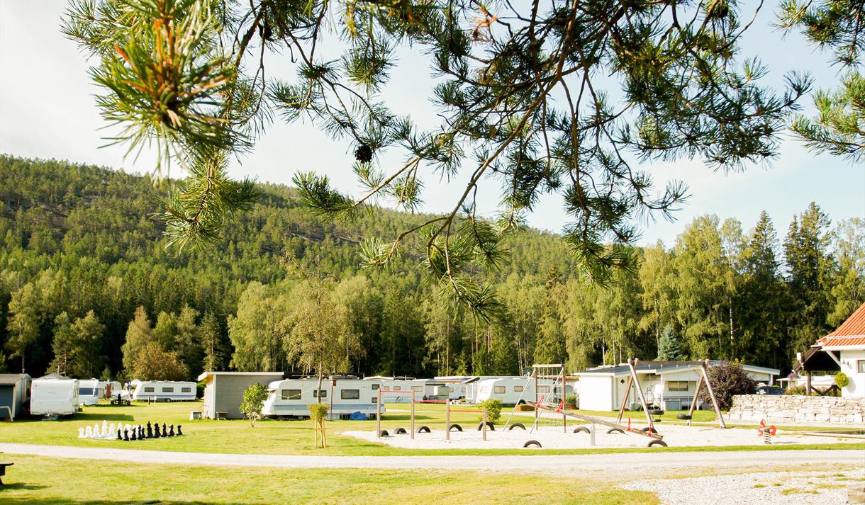 Campingvogner på Hegna Camping
