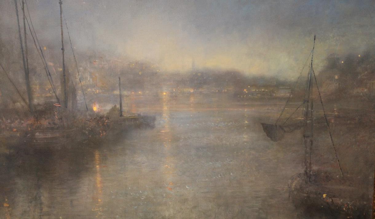 Maleriet heter "Ettertanke". Det er et av 21 verk som vises på Berg-Kragerø Museum i sommer.