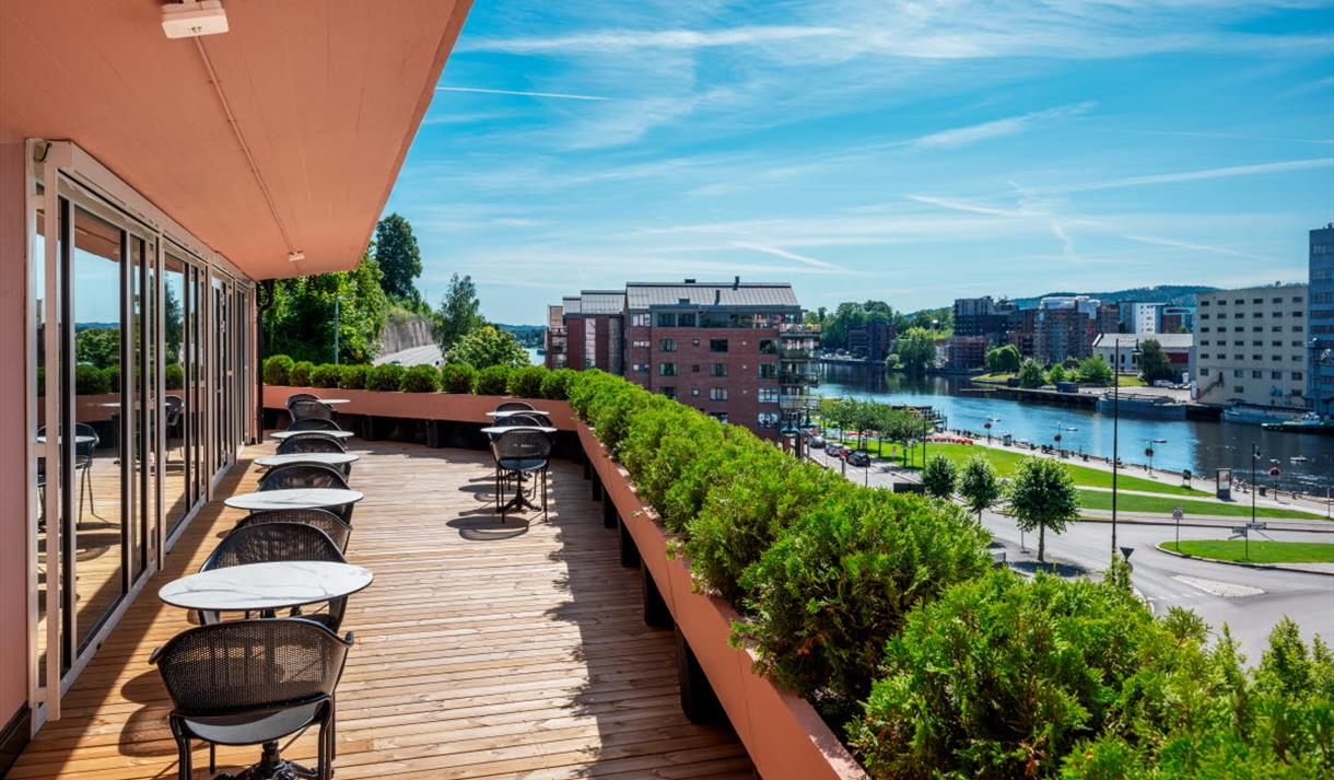 Terrasse på Thon Hotel Høyers