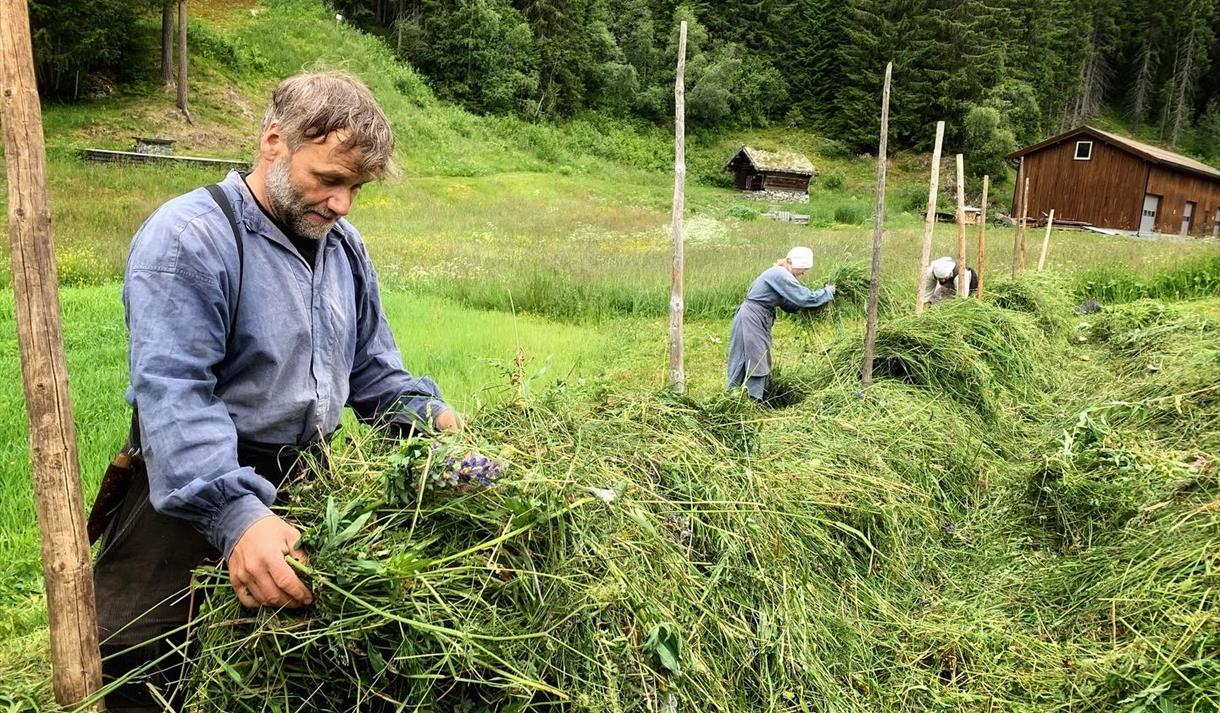 Hesjing på museet i Eidsborg.