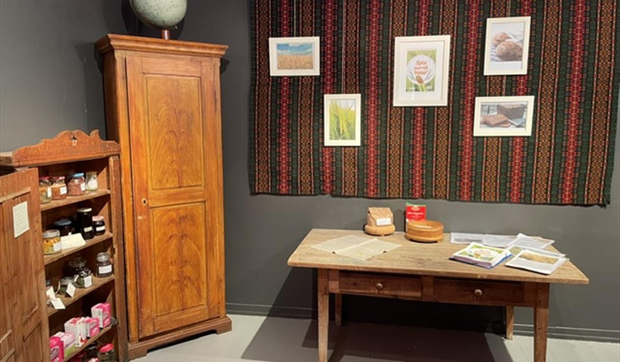 I museumbygget i Øyskogen (Fyresdal bygdemuseum) har Fyresdal bygdekvinnelag laga ei lita utstilling med tittelen NØYSEMD OG BEREDSKAP.