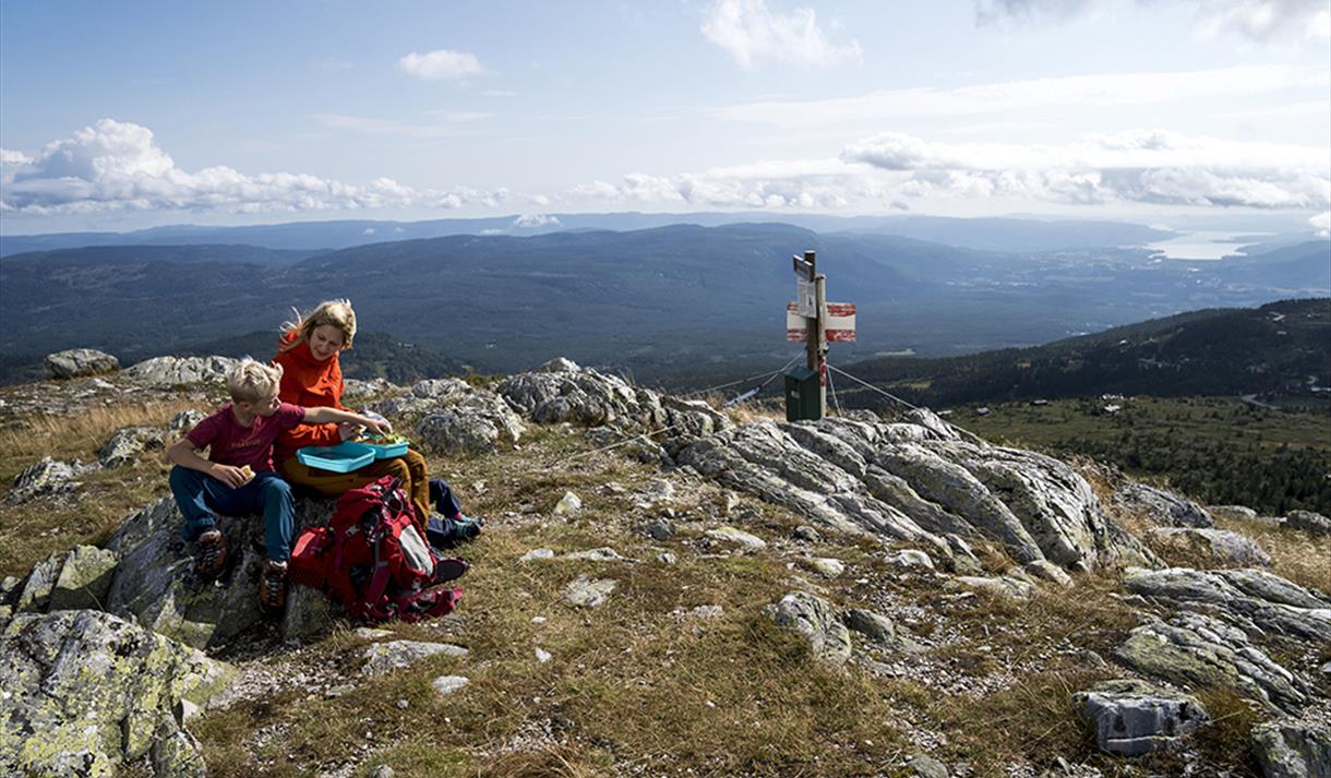 matpause og utsikt fra toppen