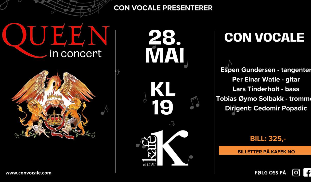 Queen med Con Vocale og band