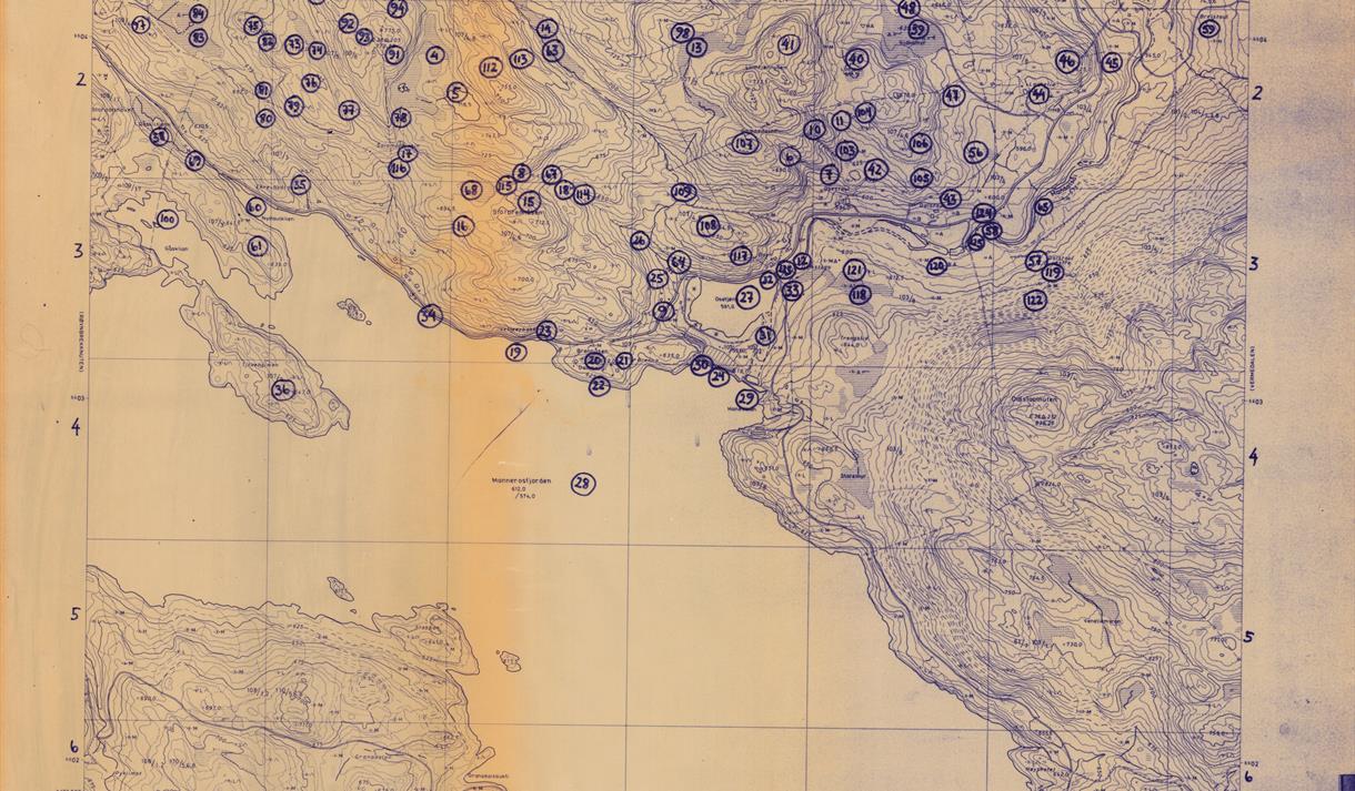 Gamalt kart i samband med stadnamnprosjekt i Seljord