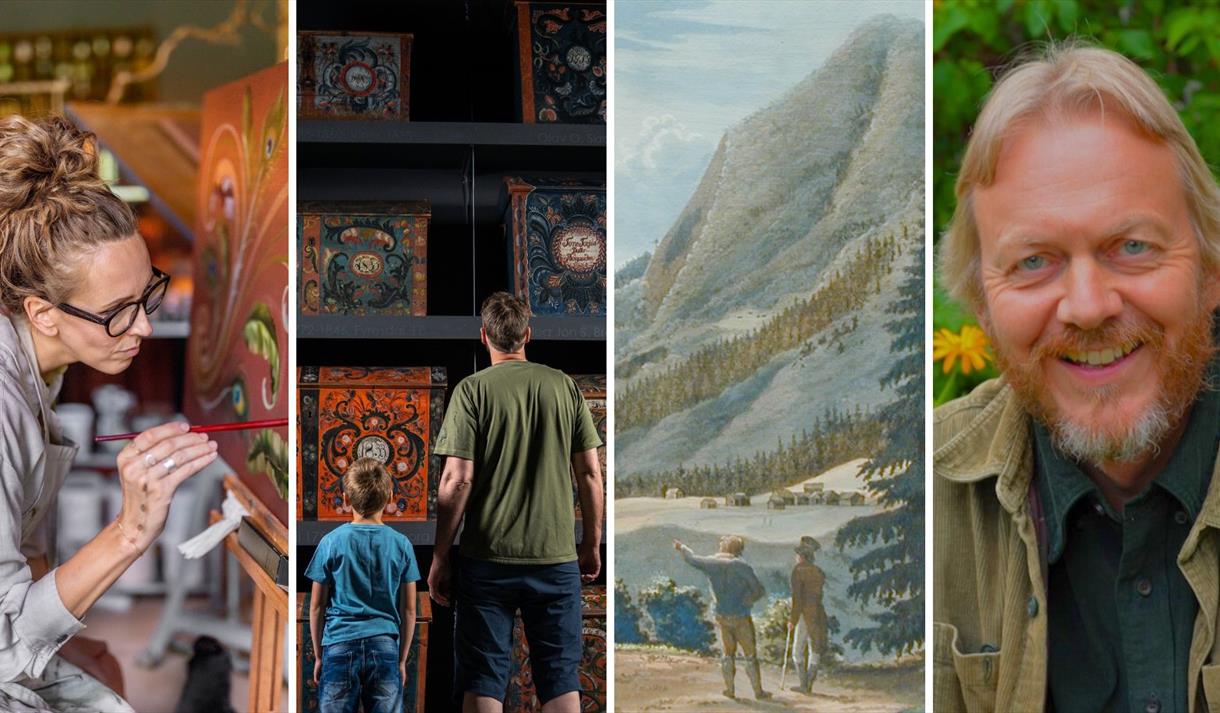 Collage, sesongopning Vest-Telemark museum Eidsborg