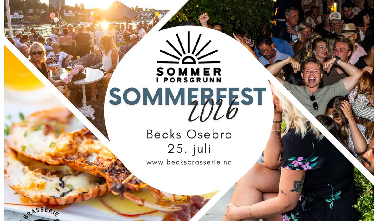 Sommerfest på Becks Brasserie & Bar Osebro med 3-retters middag, live musikk og Melody Market.