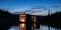 flytende sauna på Gausta om kvelden