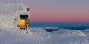Gaustatoppen turisthytte om vinteren