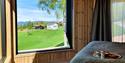 view from bedroom in cabin at Bolkesjø Gård