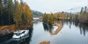 electric boat from Canal Boats Telemark on the way up the Telemark Canal